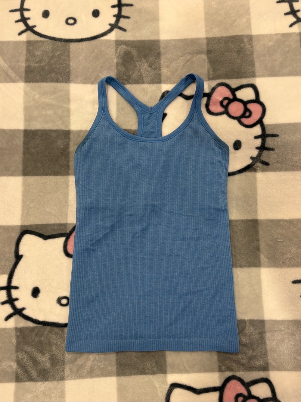 Lululemon Blue Ribbed Racerback Athletic Tank Top